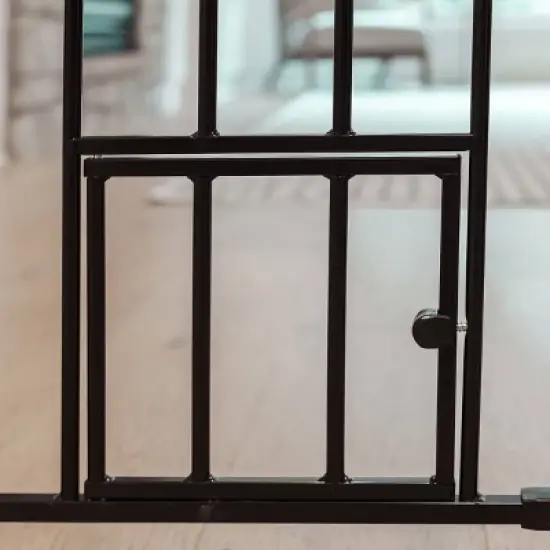 Carlson Tall Gate with Door for Dog Crate - Black image {4}