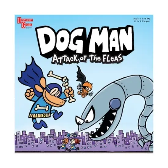 University Games Dog Man Attack of the Fleas Game: Educational Creative Thinking Board, 2-6 Players, Dog Man License image {1}