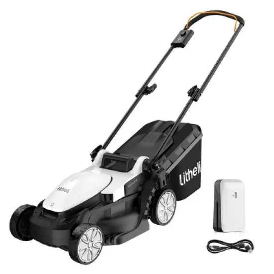 Litheli 20V 2 Amp U20 Cordless Brushless Battery Powered Walk-Behind Lawn Mower: Rechargeable, No Assembly, 13" Cut image {6}