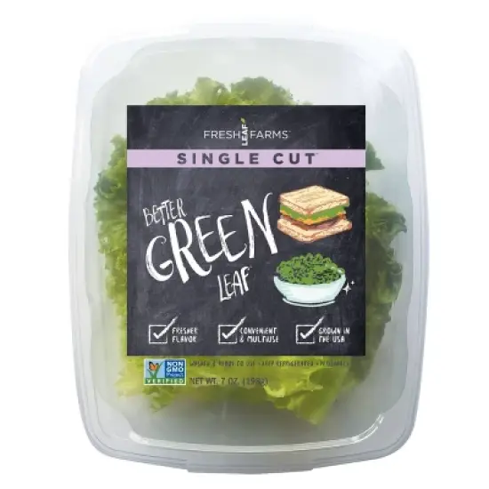Washed & Trimmed Green Leaf Lettuce - 7oz image {4}