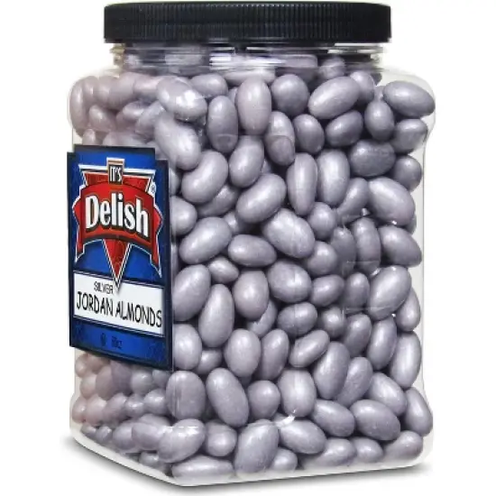 Silver Jordan Almonds by It's Delish, 3.75 lbs (60 Oz) Jumbo Container image {4}