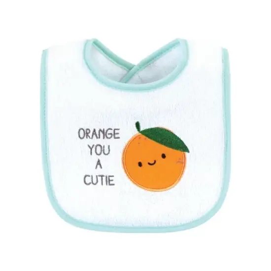 Hudson Baby Infant Girl Cotton Terry Drooler Bibs with Fiber Filling, Fruits, One Size image {2}