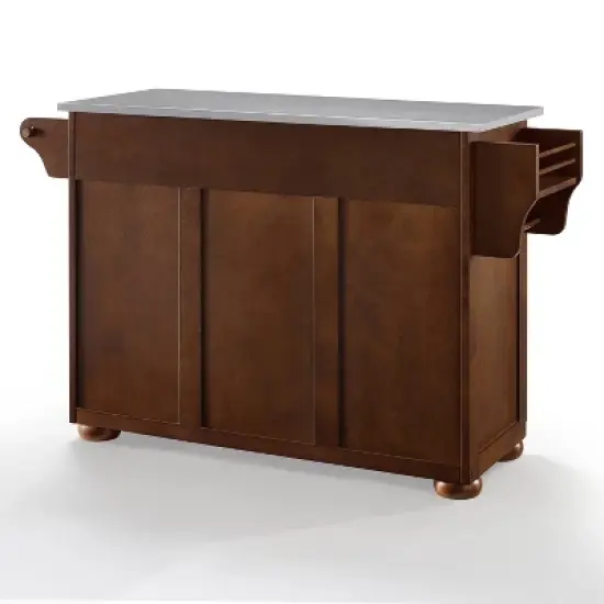 Eleanor Stainless Steel Top Kitchen Island Mahogany/Stainless Steel - Crosley image {8}