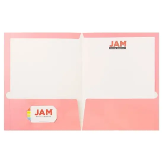 JAM 6pk Glossy Paper Folder 2 Pocket - Light Pink image {1}