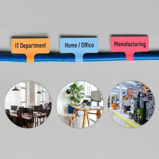 Avery Cable Labels, T-Style, 1.25" x 2",  8 Colors, 240ct (61542) image {7}