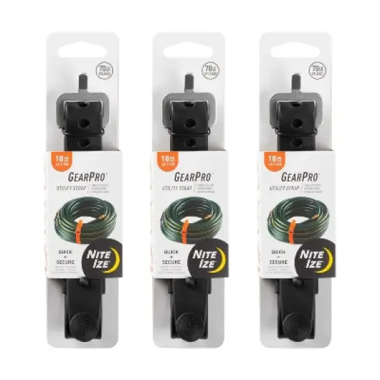 Nite Ize GearPro Utility Strap 18 Inch - Black - 3 Count (3 Pack) image {7}
