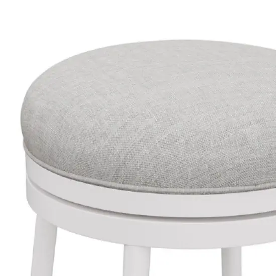 Aubrie Backless 30" Swivel Barstool Off White/Silver - Hillsdale Furniture image {5}