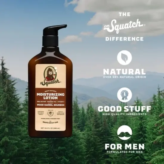 DR. SQUATCH Men's Natural Hand Lotion - Wood Barrel Bourbon - 10 fl oz image {2}
