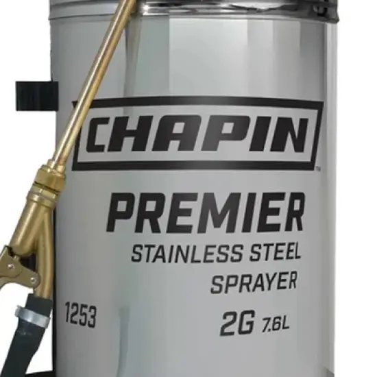 Chapin Premier 2-Gallon Tri-Poxy Stainless Steel Tank Handheld Liquid Sprayer for Outdoor, Lawn, & Garden w/ Lock-On & 3" Wide Mouth Opening image {2}