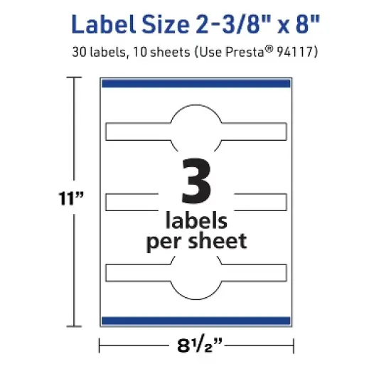 Avery TrueBlock Wraparound Band Labels, 2-3/8" x 8", 30ct image {4}