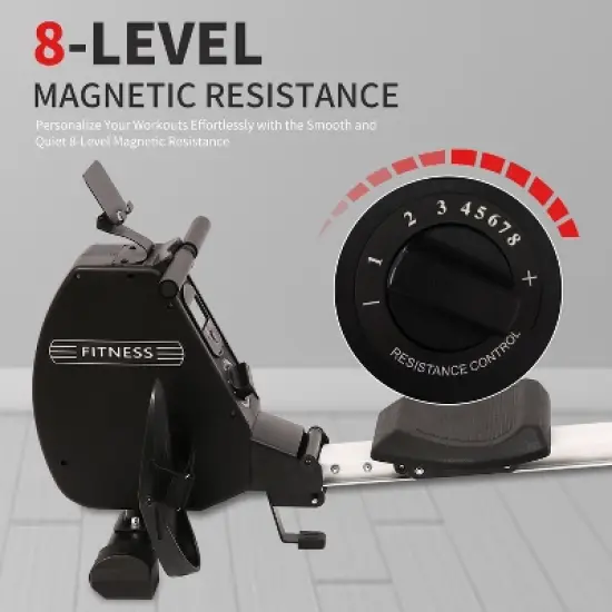 DOMETOUR Rowing Machine 264 LBS Weight Capacity Foldable Rower for Home Use with Comfortable Seat Cushion image {2}