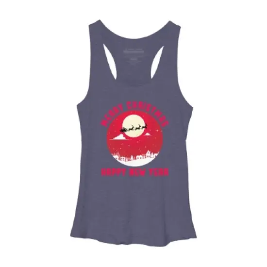 Women's Design By Humans Merry Christmas - Happy New Year By thriftjd Racerback Tank Top image {4}