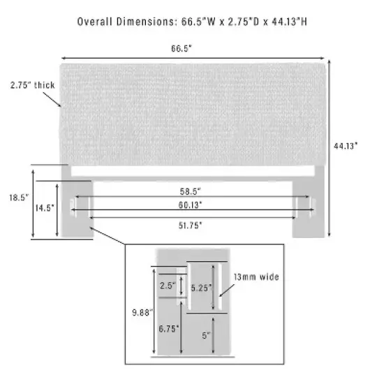Crosley Edgewater Headboard Seagrass image {6}