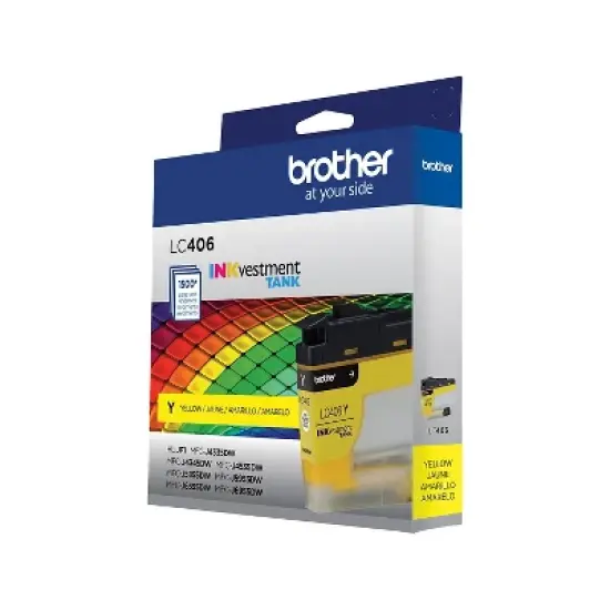Brother LC406 Yellow Standard Yield Ink Cartridge Prints Up to 1 500 Pages (LC406YS) image {4}