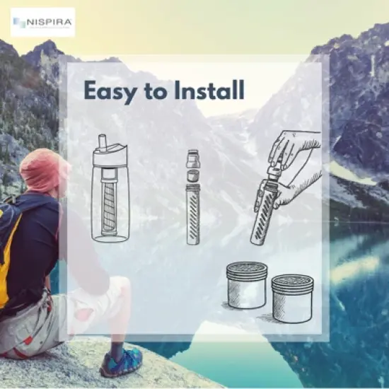 Nispira Carbon Water Filter Replacement Compatible with Lifestraw Go Series, Lifestraw Steel, Lifestraw Universal Water Bottle, 2 Packs image {4}