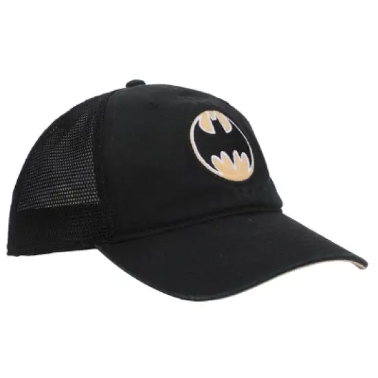 DC Comics Batman Bat Signal Black Adjustable Baseball Cap image {3}