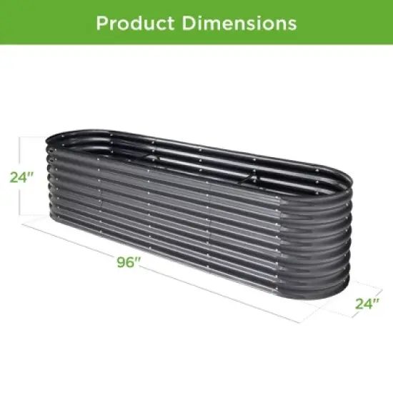 Best Choice Products 8x2x2ft Metal Raised Garden Bed, Oval Outdoor Planter Box w/ 4 Support Bars image {6}