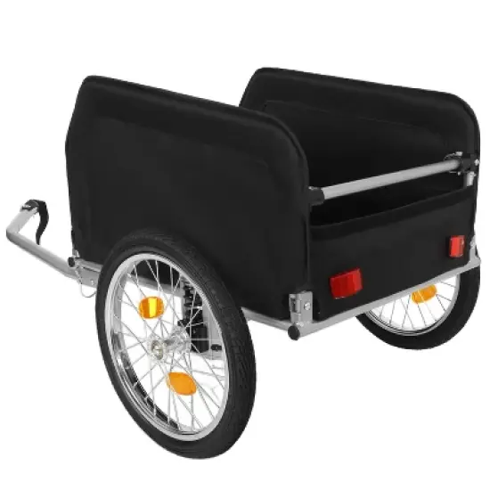 Heavy-Duty Bike Cargo Trailer with Removable Waterproof Cover &uml;C 88 lbs Capacity, 16" All-Terrain Wheels & Foldable Design for Camping, Groceries image {8}