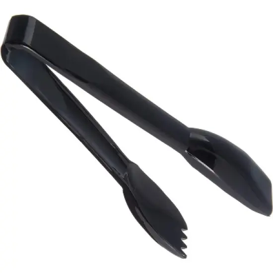 Carlisle 4606-03 6.44" Length x 1.31" Width, Black Color, Plastic Carly Salad Tong - Pack of 12 image {2}