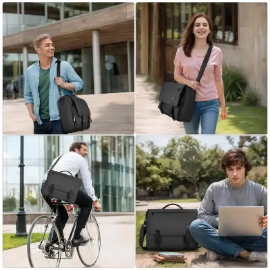 Messenger Bag , Briefcases Lightweight Men's Laptop Bag 15 inch Water Resistant Bags image {3}