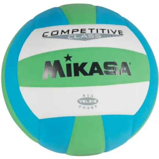 Mikasa VSL215 Competitive Class Volleyball, Size 5, Green/Blue/White image {1}