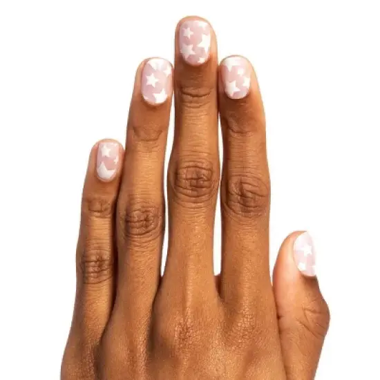 Olive & June Press-On Fake Nails - Extra Short Squoval - Pink Goldfish Large Star - 42ct image {2}