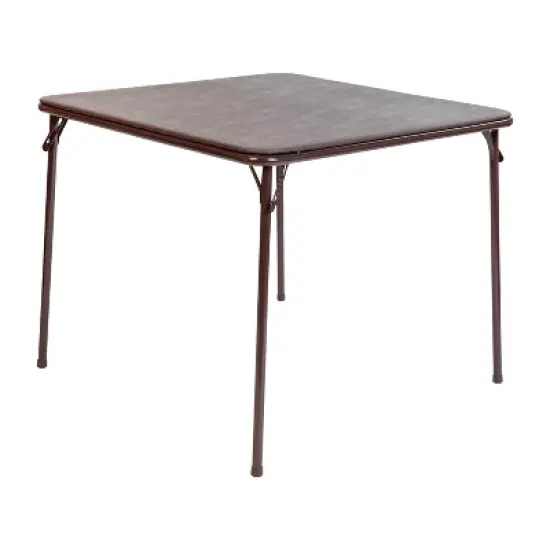 Emma and Oliver Foldable Card Table with Vinyl Table Top - Game Table - Portable Table image {9}