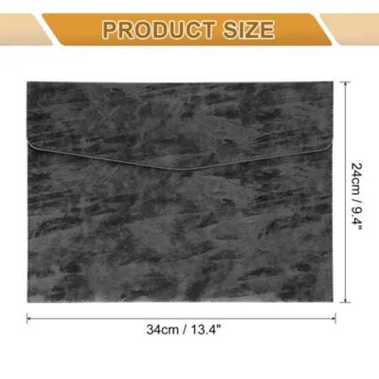 Unique Bargains Waterproof PU Leather File Folder with Button Closure 13.4" x 9.4" image {1}