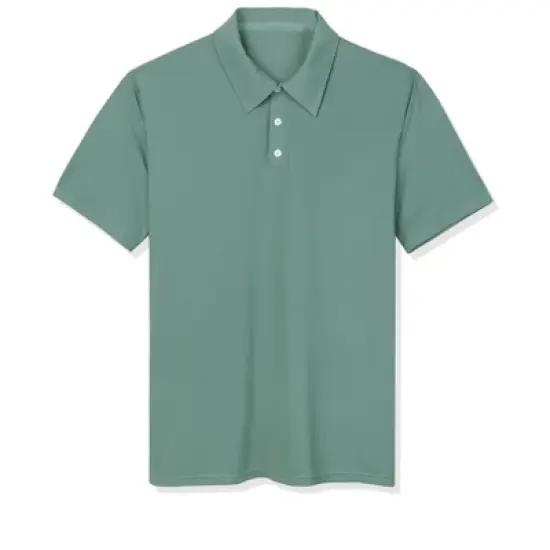 Lars Amadeus Men's Summer Solid Polo Shirts Short Sleeve Golf Performance Polo T Shirts image {2}