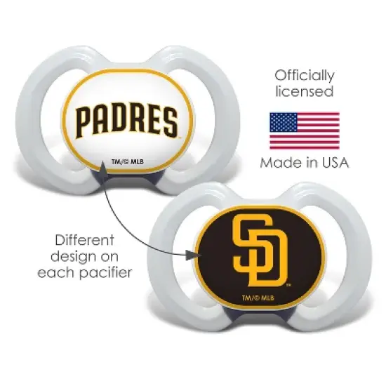 BabyFanatic Officially Licensed Unisex Pacifier 2-Pack - MLB San Diego Padres image {5}