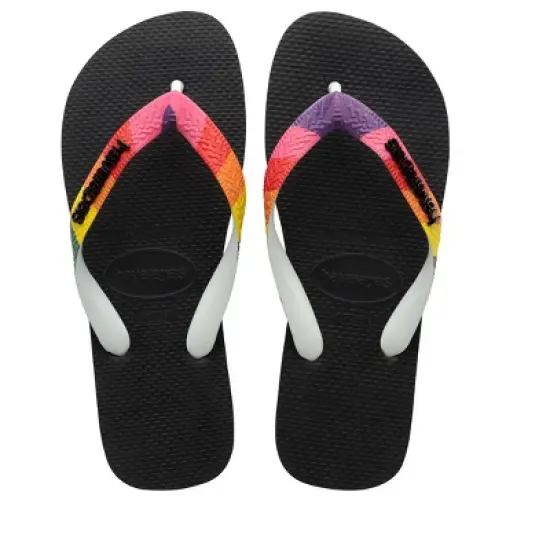 Havaianas - Men's Top Pride Strap Flip Flop Sandals - Black with Rainbow Strap image {4}