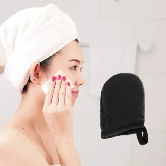 Unique Bargains Rectangular Glove Type Facial Sponges 3.94"x5.12" 1 Pc image {1}