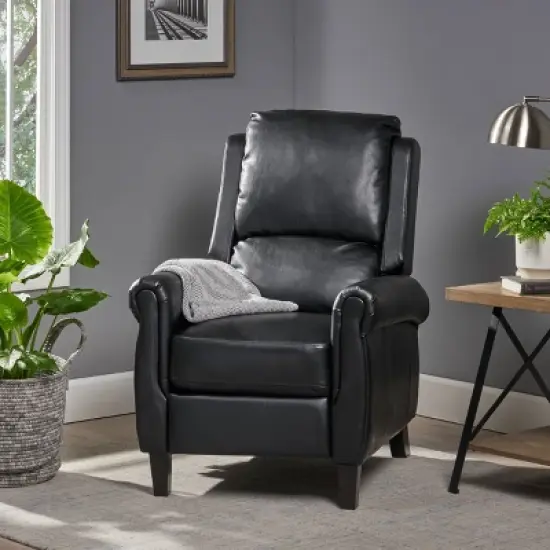 Haddan Faux Leather Recliner Club Chair - Christopher Knight Home image {1}