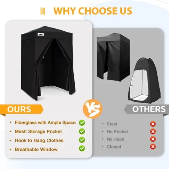 EAGLE PEAK 4x4 Pop Up Canopy, Flex Ultra Compact Portable Privacy Changing Room Photoshoots image {5}