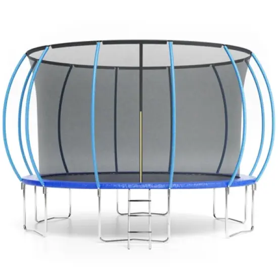 GustoWave Trampoline 16FT with Enclosure & Ladder, ASTM Approved Heavy-Duty Outdoor Recreational Trampoline for Kids Adults image {10}