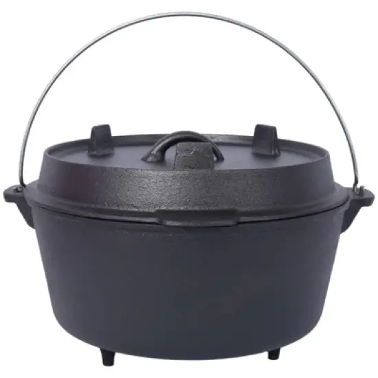 SEVOBAL Grill Cookware Outdoor Camping Pot with Skillet Lid for Group Cooking and Campfire Use Area, Black, 13"*13"*9.2" image {5}