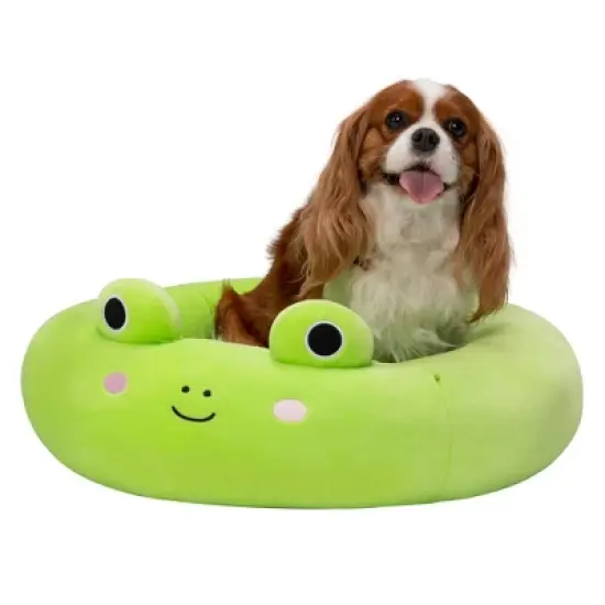 Squishmallows Wendy The Frog Cat and Dog Bolster Bed - Lime Green image {7}
