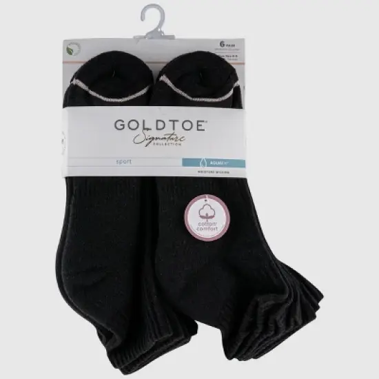 Goldtoe Signature Collection Women's 6pk Modern Essentials Cotton Quarter Socks - 4-10 image {2}