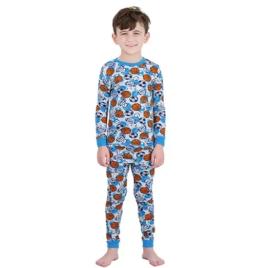 Sleep On It Boys Super Soft 2-Piece Snug Fit Pajama Set - Sports image {1}