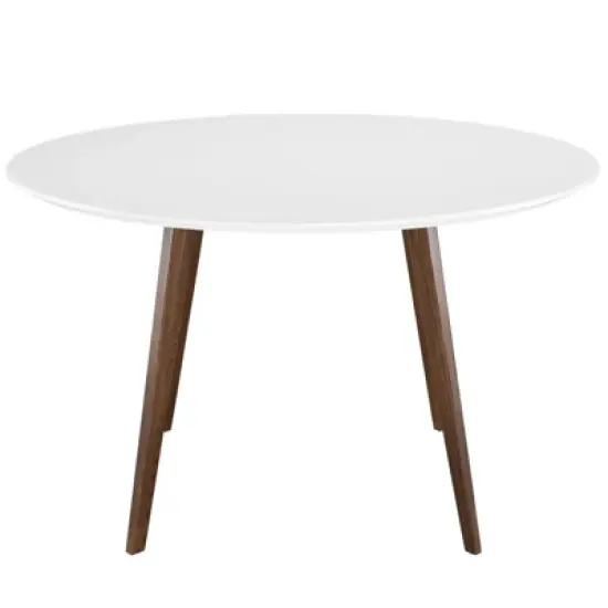 Platter Round Dining Table White - Modway image {1}