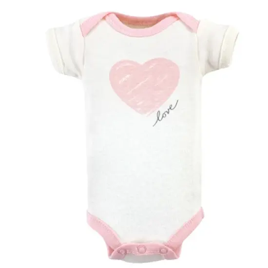 Touched by Nature Baby Girl Organic Cotton Preemie Layette 4pc Set, Pink Gray Scribble, Preemie image {3}