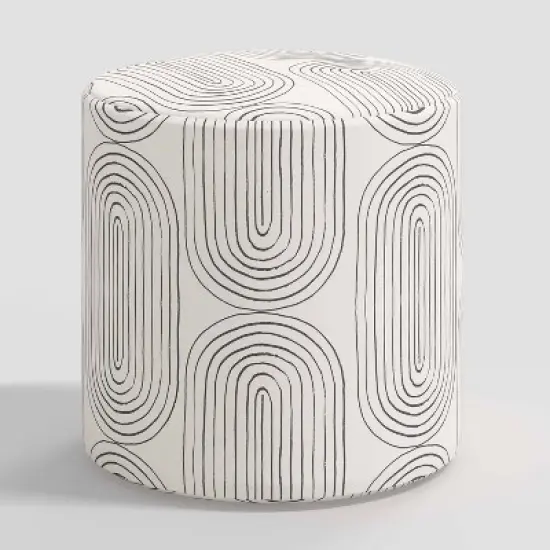 Round Thalia Ottoman in Patterns - Skyline Furniture image {7}