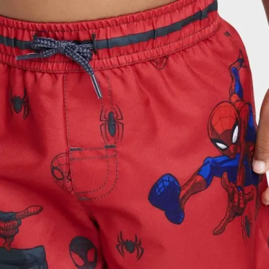 Toddler Boys' Spider-Man Swim Shorts - Red 12M image {1}