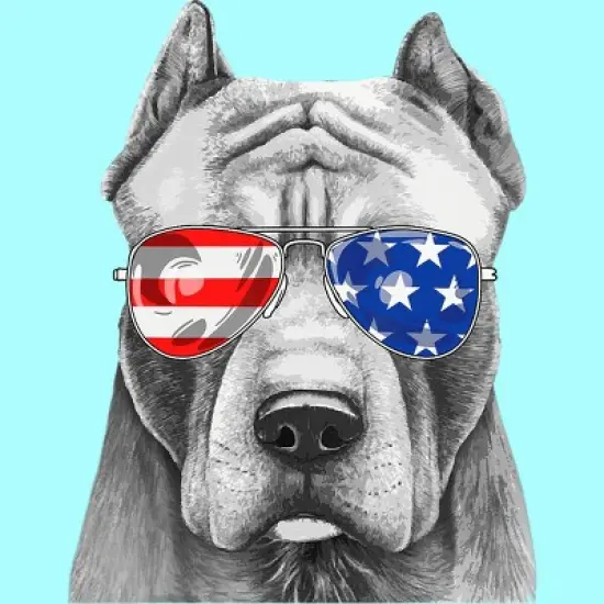 Women's Design By Humans American Pitbull With Sunglasses By Racerback Tank Top image {1}