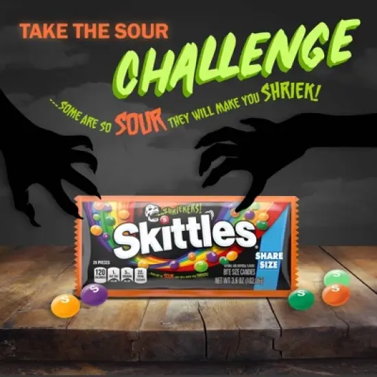 Skittles Shriekers Sour Halloween Candy Share Size - 3.6oz image {4}