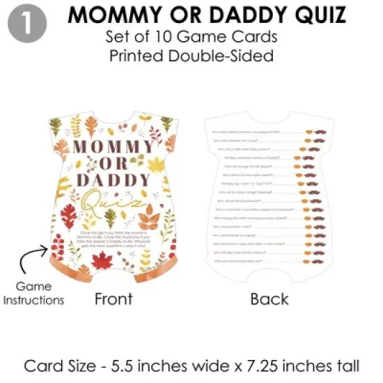 Big Dot of Happiness Fall Foliage Baby - 4 Autumn Leaves Baby Shower Games - 10 Cards Each - Gamerific Bundle image {4}