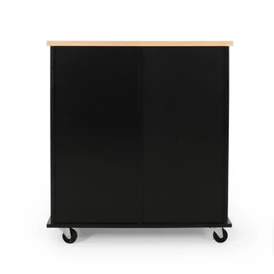 Provence Contemporary Kitchen Cart with Wheels - Christopher Knight Home image {6}