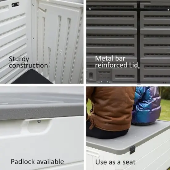 Yardgrace Multi Functional Outdoor Storage Box with Wheel Options image {2}