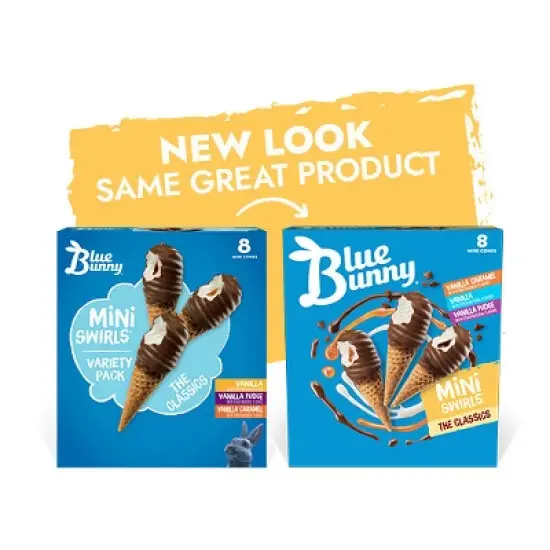 Blue Bunny Frozen Mini Swirls Variety Pack - Classics - 8ct image {1}