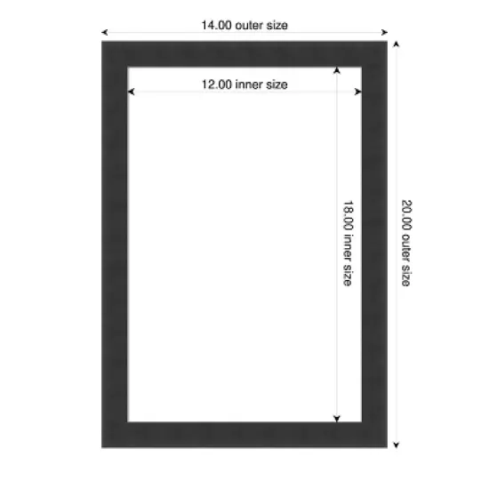Amanti Art Mezzanotte Black Framed Dry Erase Magnetic Board image {4}